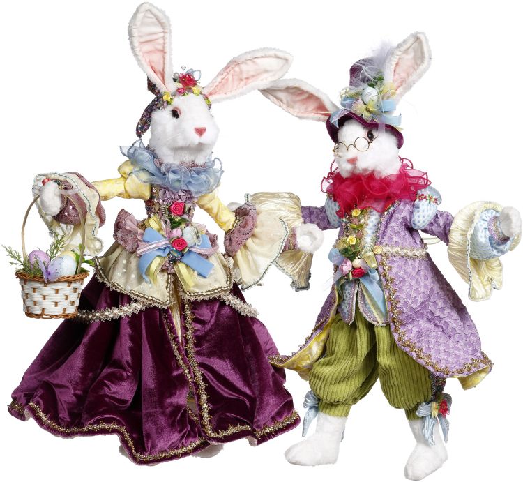 Mr. & Mrs. Cottontail Rabbit, MED 23-26'', ASST OF 2