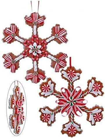 8.5" Claydough Candy Snowflake Ornament (Set of 2)