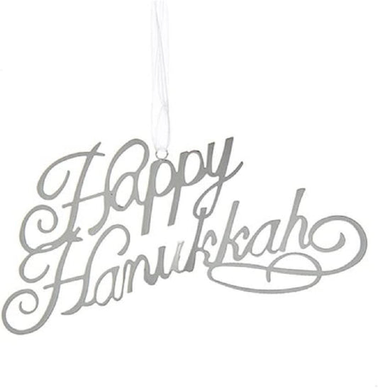 Metal Happy Hanukkah Word Ornament