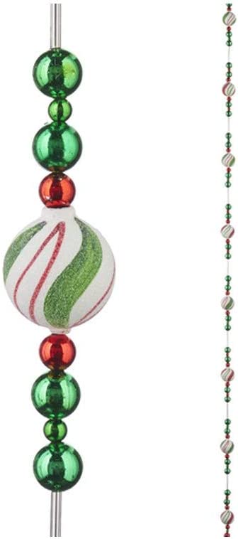 6.5' Green and Red Peppermint Swirl Garland