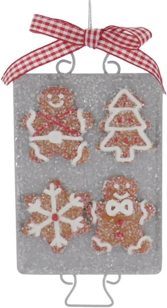 Gingerbread On Metal Tray Ornaments