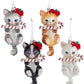 Noble Gems™ Glass Cat With Candy Cane Ornaments