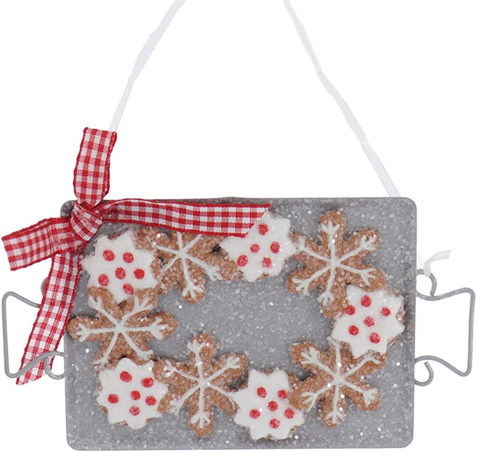 Gingerbread On Metal Tray Ornaments