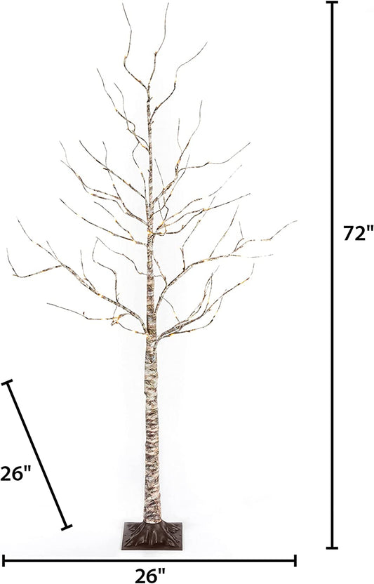 6' Electric Birch Wrapped LED Lighted Tree