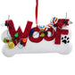 "Woof" Dog Ornament For Personalization