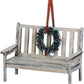 Christmas Bench with Wreath Hanging Ornament