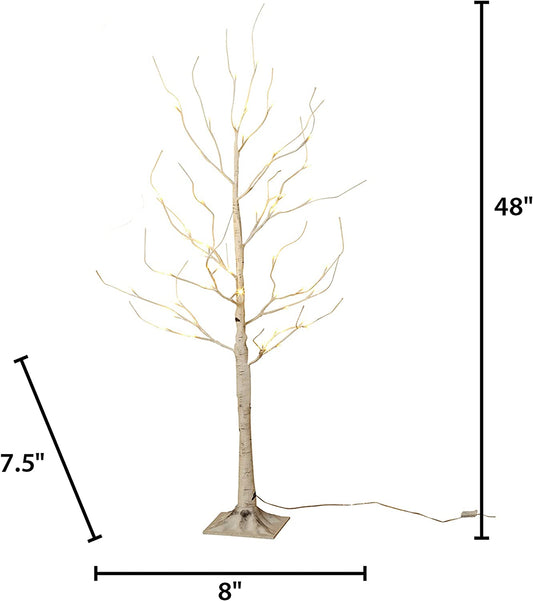 4' Electric Birch LED Lighted Tree