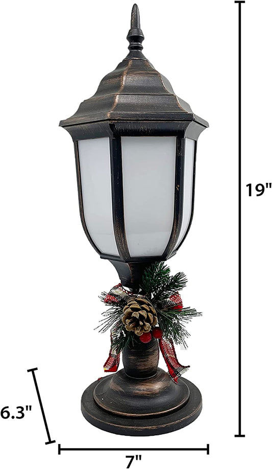 18.7" Brushed Bronze Finish Plastic Lantern with Fireglow