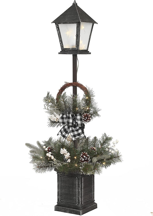 4' Pre-Lit Mixed Pine Lantern Pole Porch Tree