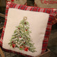 Plaid framed holiday embroidered pillows, set of 2