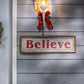 26"L Wood & Metal Holiday Wall Sign, Set of 2