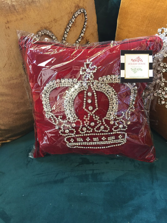 Red Velvet Crown Pillow