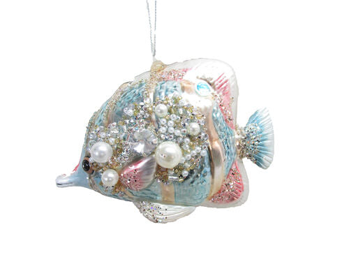 Pastel Fish Ornament, Jewels 5"
