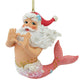 Santa Merman w/Heart Sign Ornament - 5"