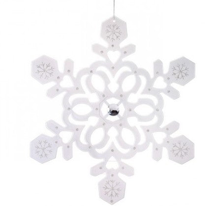 18" Plastic Metallic Finish Snowflake Ornament