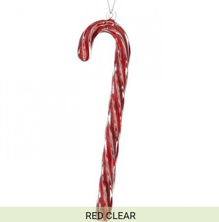 9.5" Glass Candy Cane Ornament (Set of 2)