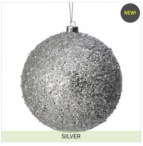 4" Beaded Metallic Ball Ornament