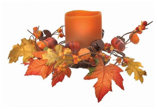 Mon Pumpkin / Jingle Bell Candle Ring 12" (set of 4)