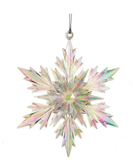 Acrylic Iridescent Snowflake Ornament (set of 2)