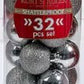 50MM Miniature Shatterproof Shiny and Glitter Ball Ornaments