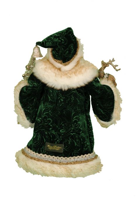 Lighted Woodland Emerald Santa, Green