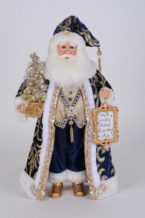 Lighted Midnight Blue Santa