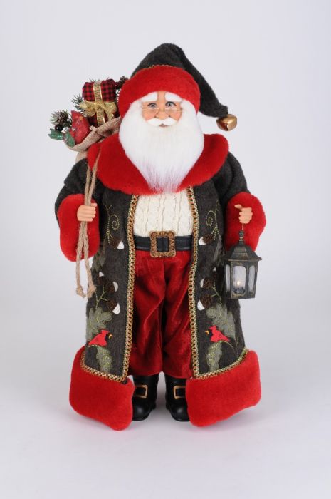 Lighted Cardinal Woodland Santa