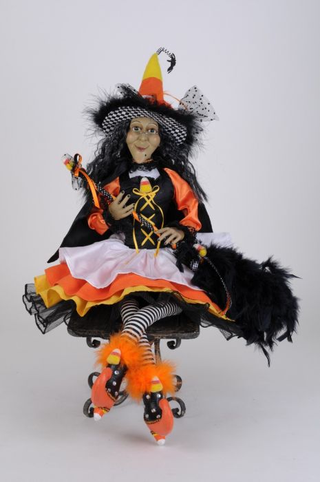 Sitting Candy Corn Witch