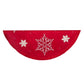 Tree skirt, 60" Red Snowflake Embroidered and Pleated Tree Skirt