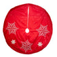 Tree skirt, 60" Red Snowflake Embroidered and Pleated Tree Skirt