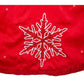 Tree skirt, 60" Red Snowflake Embroidered and Pleated Tree Skirt