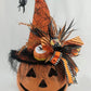 Lighted Pumpkin with Orange Hat